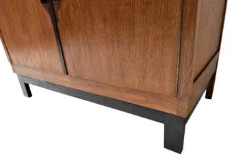 Art Deco Modernist Sideboard or credenza with Black Lacquered Top, 1930s